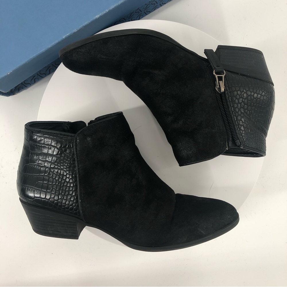 faux suede snake booties